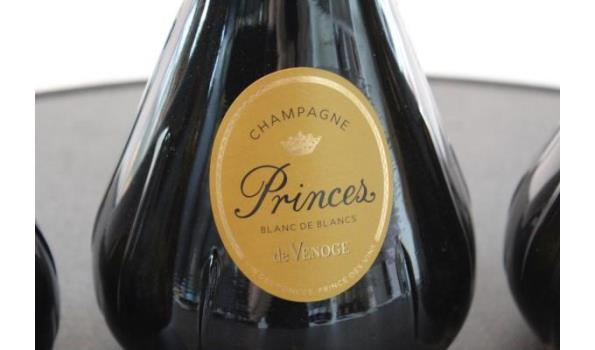 3 flessen à 75cl champagne Princes De Venoge, Blanc de Blanc